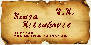 Minja Milinković vizit kartica